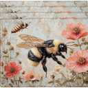 Taimeng Flower Bees Placemats Set of 4, Colourful Table Mats Washable Place Mats for Farmhouse Home Party Kitchen Dining Indoor Outdoor Restaurants 12x18 Inch