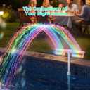 LED Pool Fountain with Remote, Rechargeable Waterfall Spray for Inground & Above Ground Pools, Fits 1.73" & 3.2" Return Jets, 20 Light Modes & Timers, 12H Long-Lasting Glow for Night Swimming Ambiance