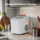 Sweetcrispy Countertop Ice Maker with Scoop, Basket and Handle, Portable Ice Machine 9 Cubes Ready in 6 Mins, 26.5lbs in 24Hrs, 2 Sizes for Home Kitchen Office Bar Party