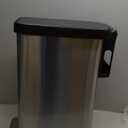 Glad Slim Trash Can with Clorox Odor Protection - Narrow Kitchen Garbage Bin with Soft Close Lid, Step On Foot Pedal and Waste Bag Roll Holder, Stainless Steel, 12 Gallon/45 Liter