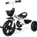 KRIDDO Kids Tricycles Age 24 Month to 4 Years, Toddler Kids Trike for 2.5 to 5 Year Old, Gift Toddler Tricycles for 2-4 Year Olds, Trikes for Toddlers, Sporty Styling, White
