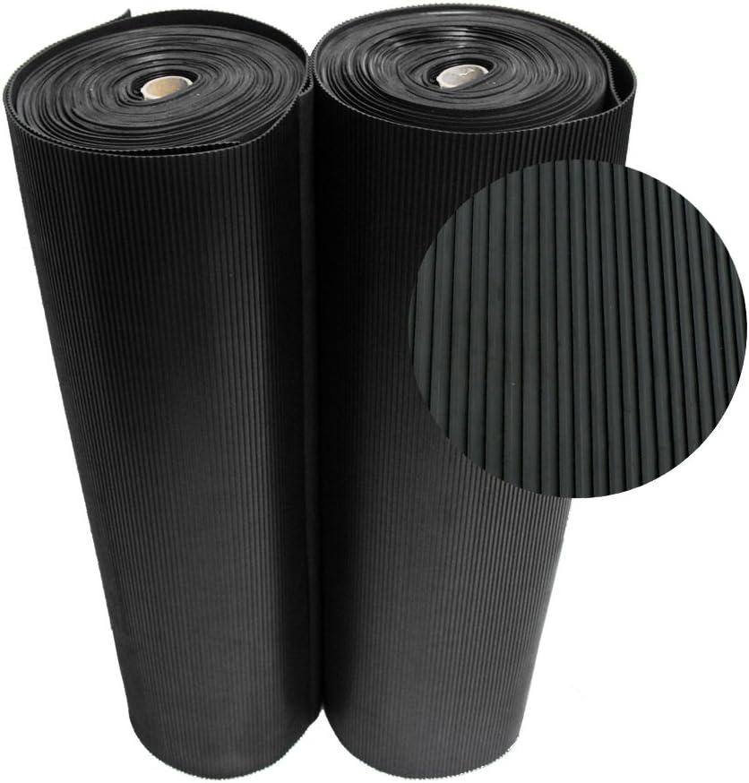 Rubber-Cal - 03_167_W_RC_10 "Ramp-Cleat" Non-Slip Outdoor Rubber Mats - 1/8 in x 3 ft x 10 ft Floor Mat Black