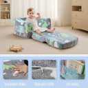 aodisman Thick Comfy Toddler Chair and Couch for Kids,2-in-1 Soft Plush Fold Out Sofa for Children,Convertible Couch to Lounger for Toddler