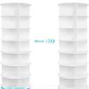7 Tier 360 Rotating Shoe Rack Tower, Spinning Shoe Display Lazy Susan, Revolving Shoe Rack Storage Round Carousel, Vertical Handbag Rotate Shoes Closet Organization White