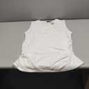 Womens Ruched Tank Tops Crewneck Sleeveless Shirts Slim Fitted Top Dressy Casual Summer Trendy Clothes 2025 (Large, White)