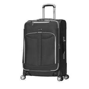 Olympia U.S.A. Tuscany 22-Inch Luggage Expandable Double 4 Wheel Spinner Suitcase with Front Zipper Pocket Black
