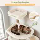 Globlazer Extra Large Cat Tree Tower, 82in Tall Heavy Duty Cat Tree for Indoor Cats Large Adult Big Cat Tower with 8 Scratching Posts, 2 Cat Condos, 2 Top Perches, 3 Hanging Baskets, S82, Beige