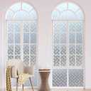6 x No Glue Privacy Window Film, Frosted Window Tint Stained Glass Static Cling Window Decal/Privacy Protection/Heat Control/Anti UV for Home/Office, 23.5x78.5 inch