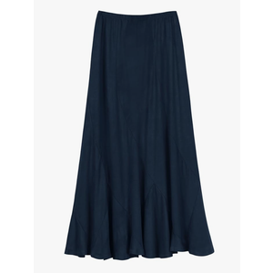 Urban CoCo Women's Faux Suede Elastic Waist Midi Long Skirt A Line Women Flowy Fall Winter Skirts,M