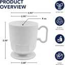Party Essentials 8-Ounce Hard Plastic Coffee Cup/Tea Mug with Handle, 20-Count, Deluxe White
