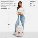 Boavan Rolling Backpack for Women, 17.3 Inch Wheeled Laptop Backpack, Large Travel Carry-On Bag for Teachers College Students, USB Charging Port Waterproof Business for Airplane Overnight Luggage, Beige