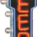 Beer On Tap Double-Sided Marquee Sign With Neon Print And LED Bulbs Vintage Inspired Retro Decor For The Home (26 x 3" x 8)