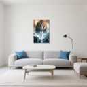 BJYCHG Pictures of Jesus Christ Framed God Lion King Walking on Water Canvas Prints Jesus Christian Painting Religious Artwork Church Office Decor (24L x 16W)