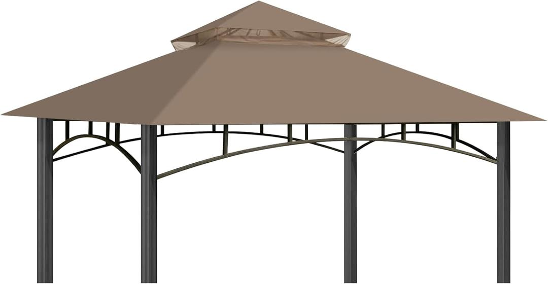 Replacement Canopy Top for Target Madaga Gazebo Model L-GZ136PST, Small Top: 52 in. x 52in.; Big Top: 129 in. x 129 in (Khaki)