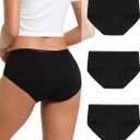 INNERSY Women's Period Underwear Heavy Flow Postpartum Teens Menstrual Hipster Panties 3-Pack (Large)