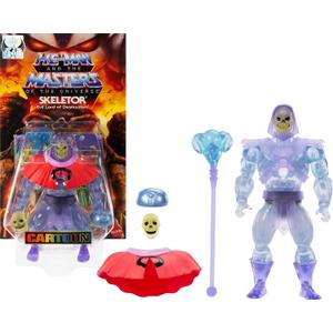 Masters of Universe Origins Action Figure Invisible Skeletor Cartoon Collection, 5.5-inch 1980s TV Villain, Detailed Clear Design & Alt Face Plate
