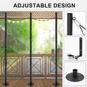 6 Pack 10 Ft String Light Poles for Outdoor String Lights, Heavy Duty Metal Outdoor Light Poles for Deck, Backyard, Garden, Patio, Wedding, Party