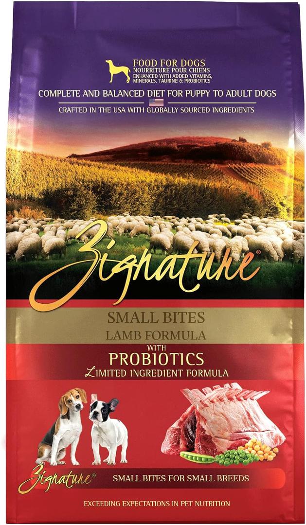Zignature Lamb Limited Ingredient Formula Small Bites Dry Dog Food 4lb (4 Pound (Pack of 1))(BB: 09/24/2026)