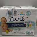 Pampers Pure Baby Diapers, Size 2 (12-18 lbs), 120, Up to 100% Leakproof, Premium Hypoallergenic Soft Diapers