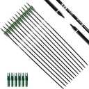 TIGER ARCHERY 30Inch Carbon Arrow Practice Hunting Arrows with Removable Tips for Compound & Recurve Bow(Pack of 12)