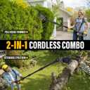 2-in-1 Cordless Pole Saw & Hedge Trimmer Compatible with Dewalt 20V Max Battery, 18" Dual-Action Blade & 8" Pole Saw Attachment, Sectional Extension Pole Up to 16 FT, Tree Trimmer (Tool Only)