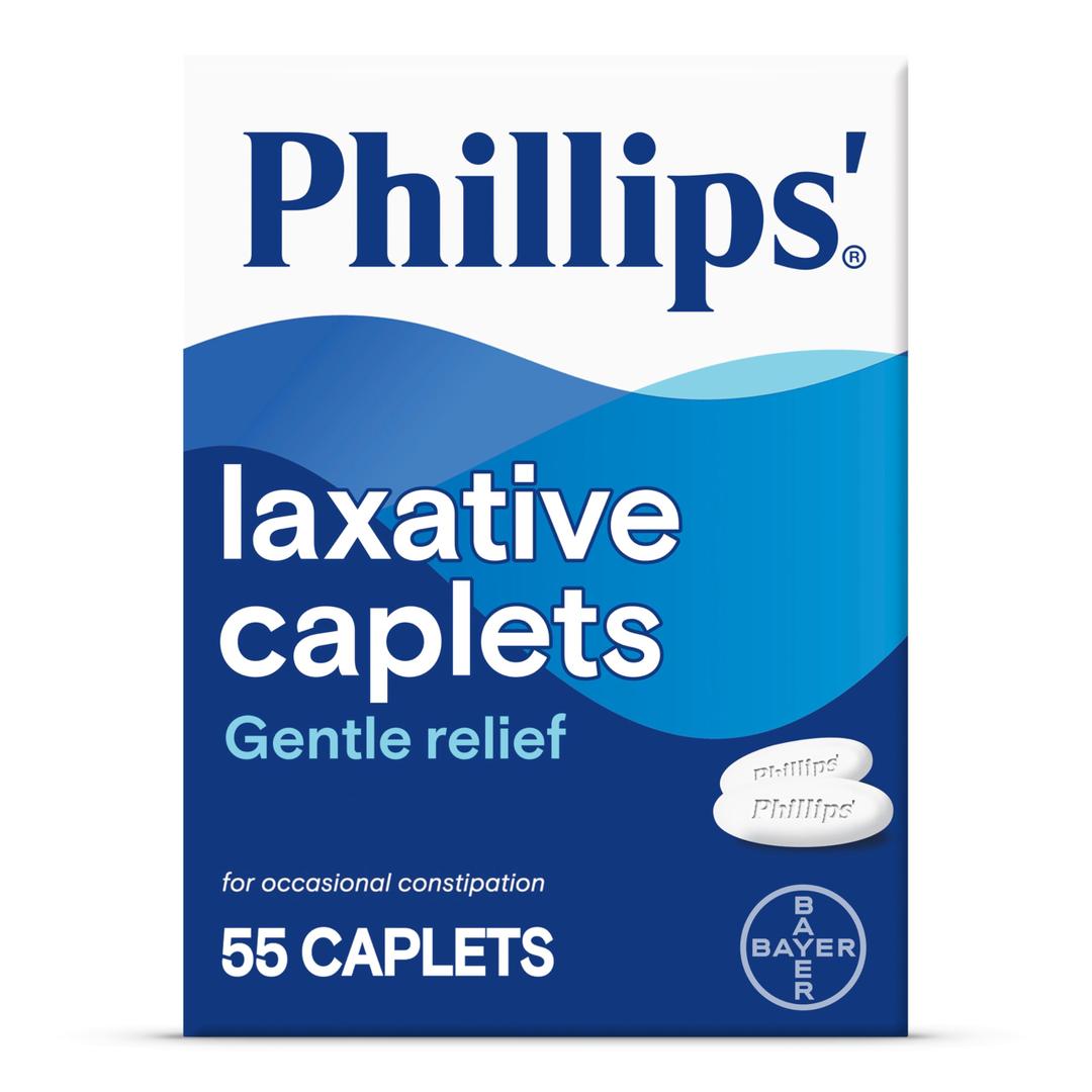 Phillips' Laxative Caplets, With Naturally Sourced Magnesium Supplement for Gentle Relief of Occasional Constipation, Cramp and Stimulant Free Laxatives, 100 Caplets