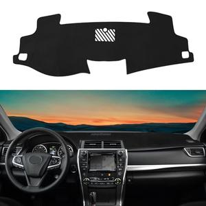 Rilsen Dashboard Cover Mat Custom Fit for Toyota Camry 2012-2017 Dash Cover Nonslip Dash Mat Protector Sunshade No Glare Black
