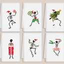 Breling 6pc Gothic Christmas Decor Kitchen Towels Funny Skeleton Dish Hand Towels Winter Xmas Holiday Kitchen Decor Christmas Stuffed Stocking Gift Home Decoration