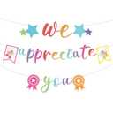 We Appreciate You Glitter Thank You Appreciation Banner for Staff, Nurse, Doctor, Teacher - Colorful Office Decor