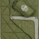 STOVER Outdoor Waterproof Fleece Travel Blanket for Camping, Picnics, Stadiums, Sports, The Beach Warm, Windproof, Compact, Lightweight & Sand-Resistant (Olive Green)