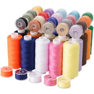 50PCS Sewing Thread Kit, 25 Colors, Each 400 Yards per Polyester Thread Spools with Same Color, with Plastic Case, Used for Manual Sewing DIY Emergency Travel, Household Sewing Machine