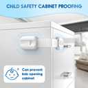 10 Pack Cabinet Locks Baby Proofing, SOGUDE Child Proof Cabinet Locks with 3M Adhesive Child Safety Locks for Refrigerator, Doors, Drawer Locks No Drilling, Cabinet Locks for Babies- White