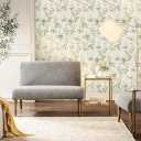 Simon&Siff Vintage Wallpaper Peel and Stick Beige Floral Contact Paper Wildflowers Botanical Wall Paper Removable Renter Friendly Wallpaper 17.3in x 9.8ft