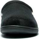 NewDenBer Men's Warm Memory Foam Suede Plush Fleece Lined Slip on Indoor Outdoor Clog House Slippers (Black)