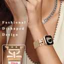 Stainless Steel Magnetic Loop Compatible with Apple Watch Band 38mm 40mm 41mm 42mm Women Metal Mesh D-shaped Clasp Strap for iWatch SE Series 10/9/8/7/6/5/4/3/2/1/Ultra(1/2) Rose Gold