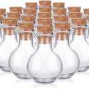 Gejoy 30 Pieces 0.9 x 0.6 Inches Mini Glass Bottles Clear Drifting Small Wishing Bottles with Cork Stoppers for Wedding Birthday Party DIY Crafts Supplies