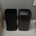 Mbillion 4Gal/15L Open top Trash Can with Removable Inner Bucket Small Waste Basket Stainless Steel Metal Trash Can for Bathroom Office,Brushed Black