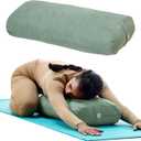 Gaiam Yoga Bolster Pillow, Soft Meditation Cushion for Yoga, Massage and Back Support, Breathable Cotton Fill, Zippered Microfiber Cover, Easy-Carry Handle, Machine Washable