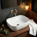 NUESTRA VIDA 18.1"x13" Bathroom Vessel Sink, White Ceramic Sink Bowl Above Counter, Vanity Sink, Lavatory Wash Basin