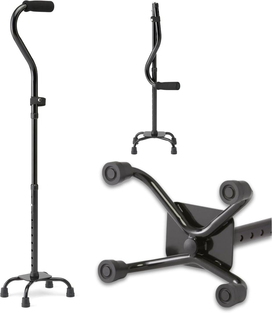 Medline Folding Quad Cane, Small Base
