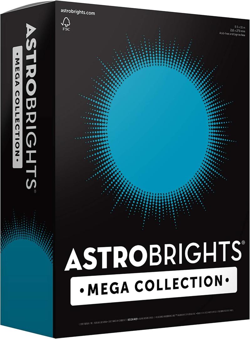 Astrobrights Mega Collection, Colored Cardstock, Ultra Blue, 320 Sheets, 65 lb/176 gsm, 8.5" x 11" - MORE SHEETS! (91694)