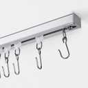 Curtain Track, Ceiling Curtain Track with Roller Hooks, Ceiling Mount Rail Set for Room Divider, 6ft - 9ft (White)