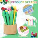 Colarr 30 Sets End of School Year Gifts for Students Bulk Hawaiian Luau Ballpoint Pens Flamingo Watermelon Cactus Lemon Pens with Cards for Summer Aloha Tropical Party Favors Prek Graduation Gifts