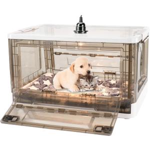 Puppy Incubator - Puppy Incubator with Heating,Incubator for Newborn Puppies and Kittens,Kitten Incubators,Incubator for Puppies with Puppy Bed Mat 55L