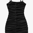 SOLY HUX Girl's Summer Dresses Ruched Spaghetti Strap Bodycon Dress Sleeveless Party Mini Dress, Large 
