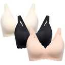 Momcozy Nursing Bras for Breastfeeding, Seamless Pregnancy Maternity Bra Wireless Classic Jelly Strip Support Nursing Bra, L