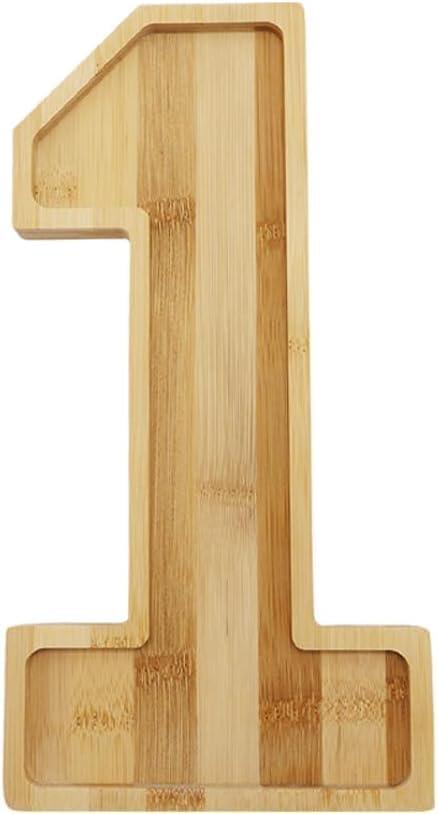 15.8'' Bamboo Wooden Number Charcuterie Board Box, Fillable Number 1 Serving Tray, Wood Charcuterie Boards for Fruit Cheese Platter Vegetable Food Dish Plates, Anniversary Birthday Party Decoration