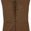 Zando Mens Pirate Vest Renaissance Medieval Viking Costume Halloween Cosplay (XX-Large, Brown)