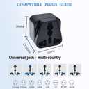 2 x Toptekits Black NEMA 6-20P Universal Plug Adapter110-250V 15A,Universal World to North American US NEMA 6-20P Electrical Plug Adapter Converter