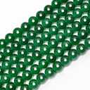 80PCs 10mm Deep Green Jade Glass Beads Bulk, Round Smooth Hole Glass Crystal Beads for Jewelry Making, DIY Bracelets, Necklaces, Bag Charms, Keychains and Craft Projects